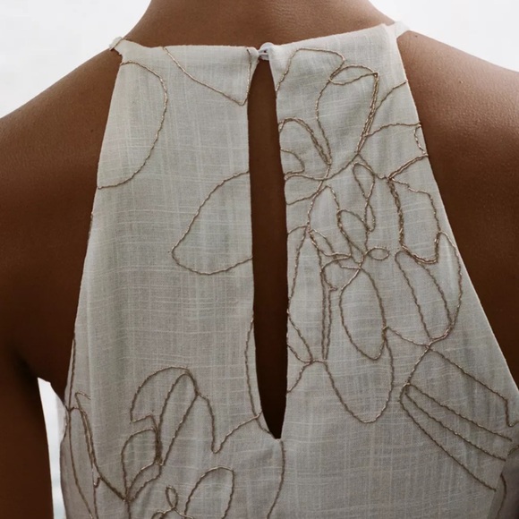 Zara ivory Embroidered Maxi Dress - Picture 3 of 6